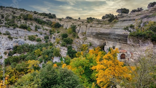 Chapel of San Bernabe in Ojo Guareña Natural Monument, Las Merindades, Burgos province, Castile Leon, Spain. photo