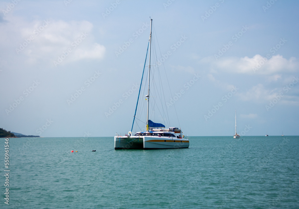 Sailboat in a bay of Koh Samui island