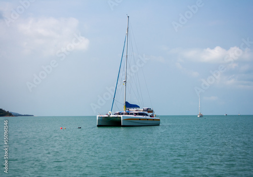Sailboat in a bay of Koh Samui island