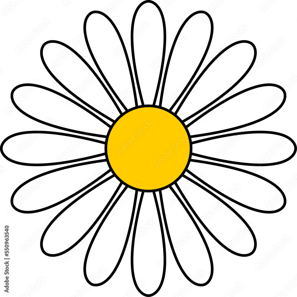 Daisy Chamomile Flower Flat Icon. Vector Image. Daisy Chamomile Flower Flat Icon. Vector Image.
