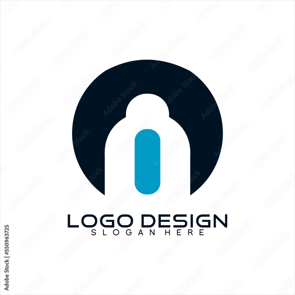 Abstract M letter vector logo design with circle. Abstract M letter vector logo design with circle.