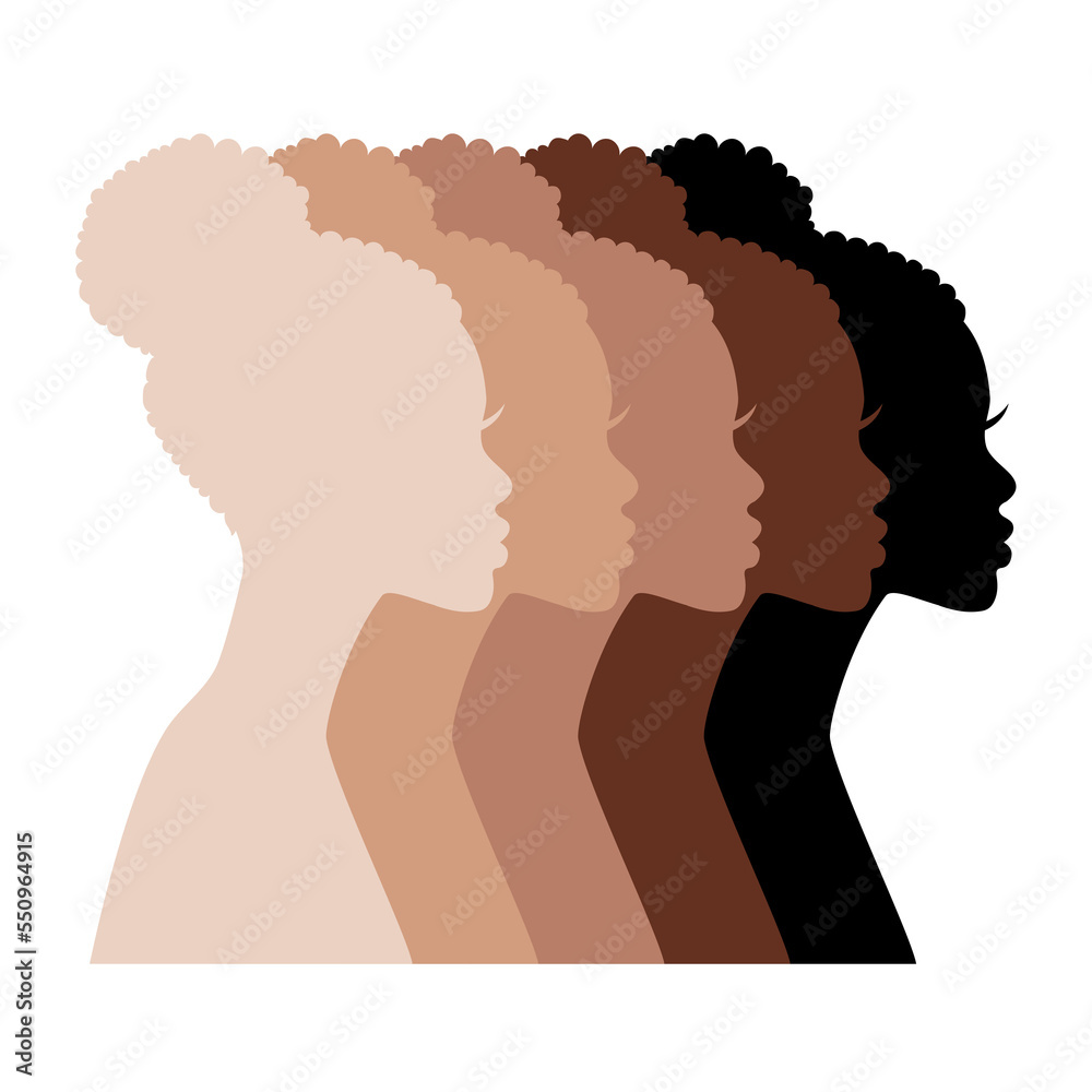 Black women, beauty, fashion, logo template, black lives matter, illustration over a transparent background, PNG image