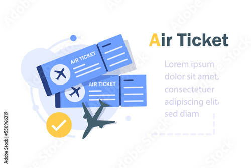 Modern airline travel boarding pass two tickets,Plane tickets vector pictogram. Airline boarding pass template