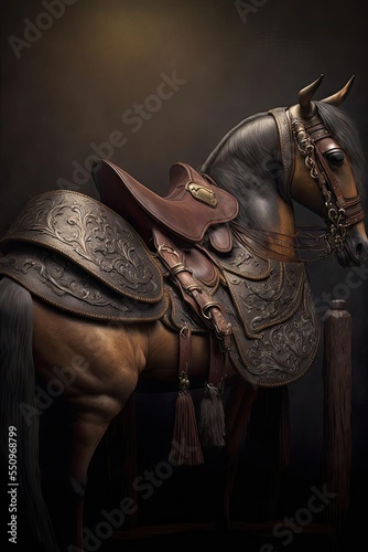 saddle of the cavalier Fototapet