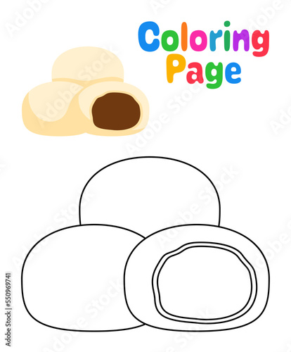 Coloring page with Mochi for kids