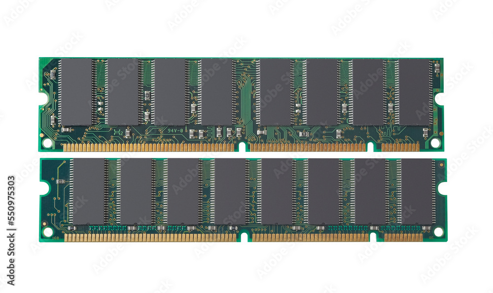 Close-up of a computer working memory. Close-up of a computer working memory.