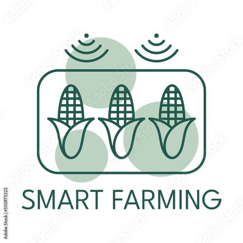 Smart farming color icon, logo style