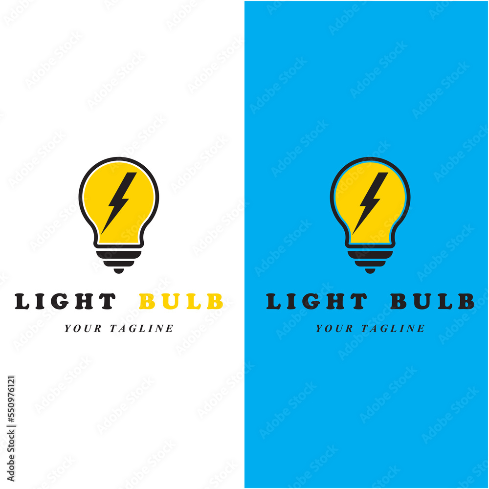 creative light bulb logo and vector with slogan template creative light bulb logo and vector with slogan template