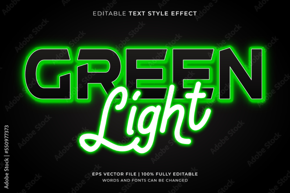 Green light neon editable text effect style Green light neon editable text effect style