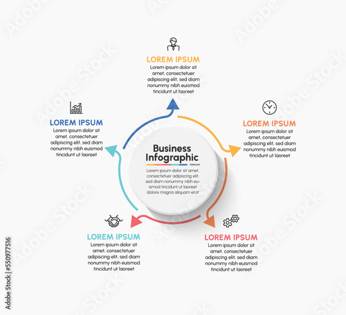 Business circle infographic timeline icons designed for abstract background template milestone element modern diagram process technology digital marketing data presentation chart Vector