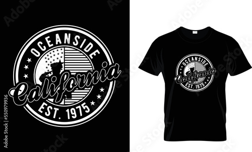 oceanside California typography t shirt design