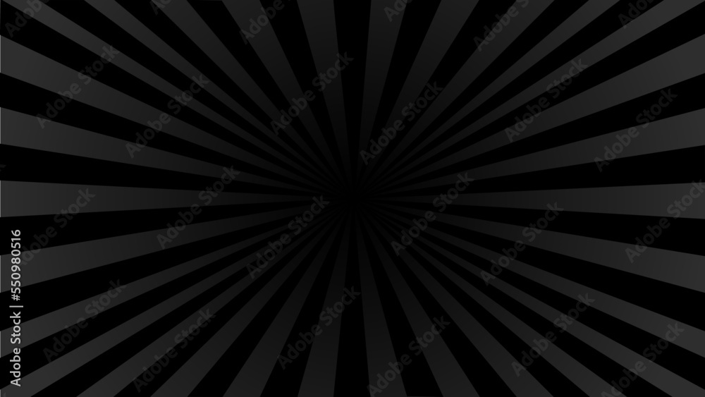 Fototapeta premium Black sunburst dark background vector illustration.