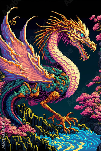 Dragon pixel art © mech