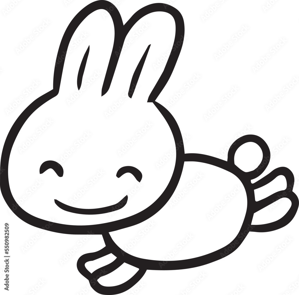 rabbit animal cartoon doodle kawaii anime coloring page cute ...