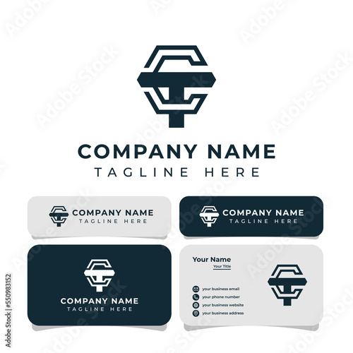 Letter CT Monogram Logo, suitable for any business with TC or CT initial.