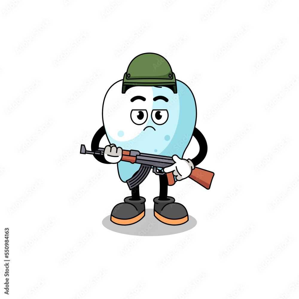 Cartoon of tooth soldier Cartoon of tooth soldier