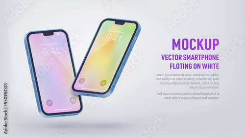 Smartphone Mockup | Floating devices, fully editable vector mockup.