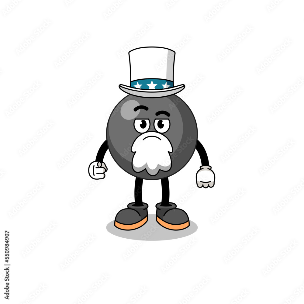 Fototapeta premium Illustration of dot symbol cartoon with i want you gesture