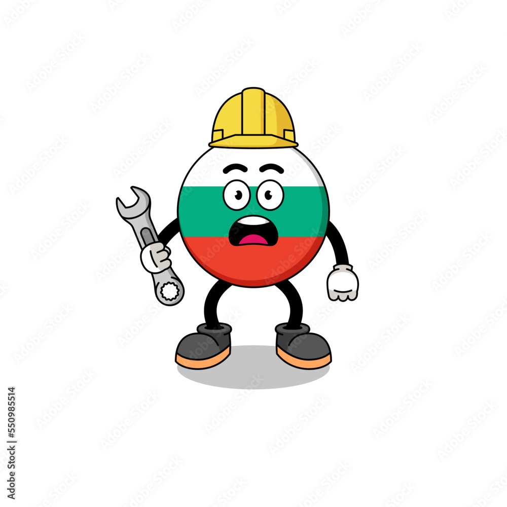 Character Illustration of bulgaria flag with 404 error Character Illustration of bulgaria flag with 404 error