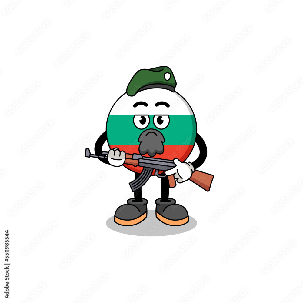 Character cartoon of bulgaria flag as a special force Character cartoon of bulgaria flag as a special force