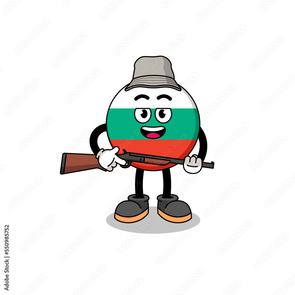 Obraz premium Cartoon Illustration of bulgaria flag hunter