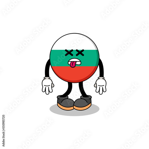bulgaria flag mascot illustration is dead