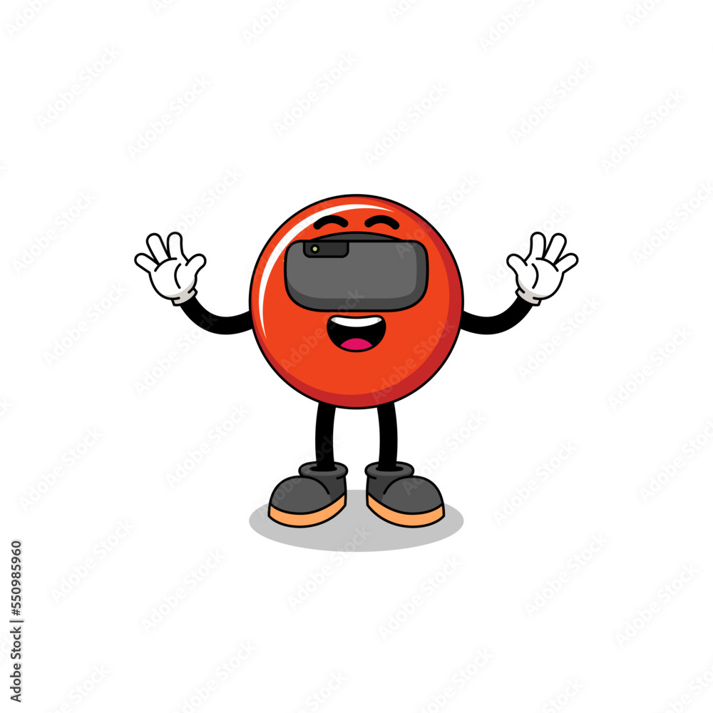 Illustration of china flag with a vr headset Illustration of china flag with a vr headset