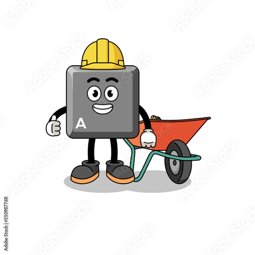 keyboard A key cartoon as a contractor