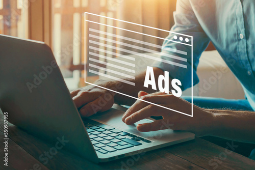 online advertisement, ads on internet website, digital marketing