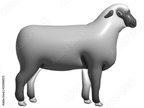 Sheep in 3D rendering format.