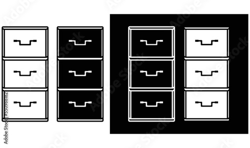 cupboard icon set. style symbol. vector illustration