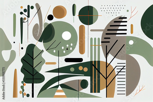 trees with modern and colorful design