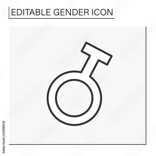  Symbol line icon. Sexual orientation. Male sex sign. Circle with an arrow pointing northeast.Gender concept. Isolated vector illustration. Editable stroke