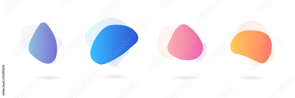 Set of abstract graphic design elements. gradient colored forms. Flowing liquid stains. Set of abstract graphic design elements. gradient colored forms. Flowing liquid stains.