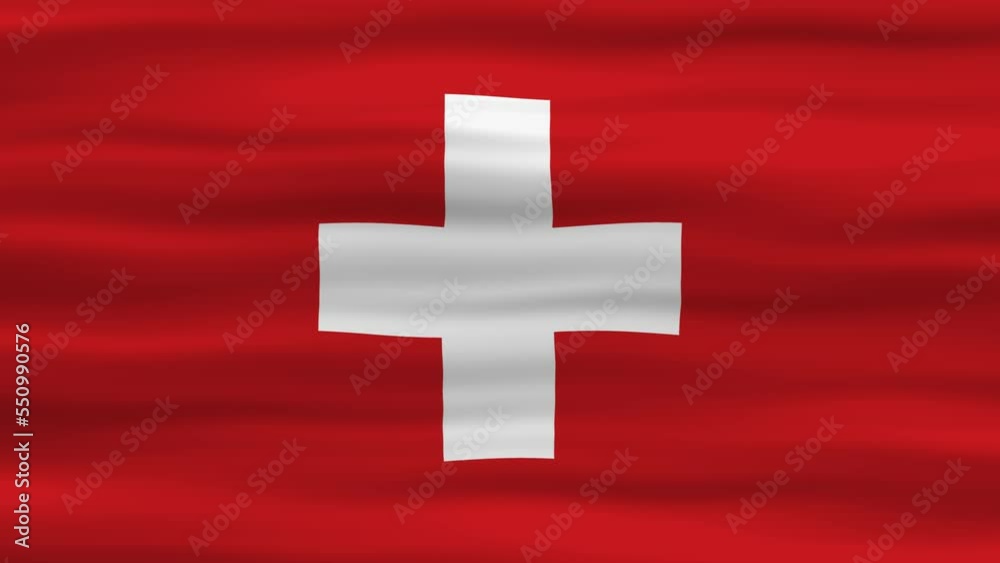 Seamless loop animation of the Swiss flag, flag waving in the wind, perfect for videos of independence day or other holidays Seamless loop animation of the Swiss flag, flag waving in the wind, perfect for videos of independence day or other holidays