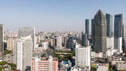 Aerial photography of Chinese modern urban architectural landscape skyline