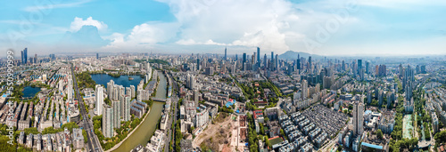 Aerial photo of the skyline of modern architectural landscape in Nanjing, China © 昊 周