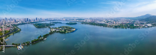 Aerial photo of Xuanwu Lake in Nanjing, China