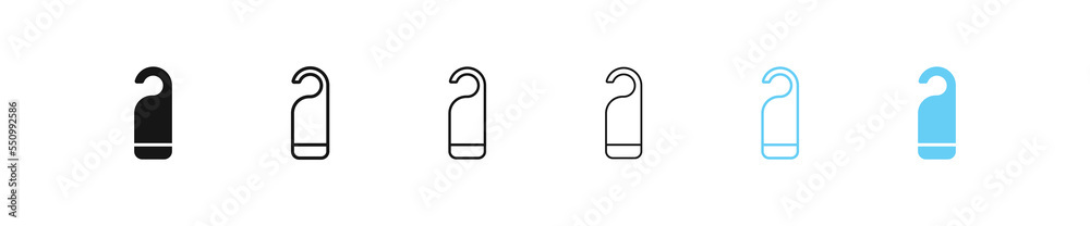 Please do not disturb icon. Hotel sign on door. Tag busy symbol. Black and blue color. Vector sign. Please do not disturb icon. Hotel sign on door. Tag busy symbol. Black and blue color. Vector sign.