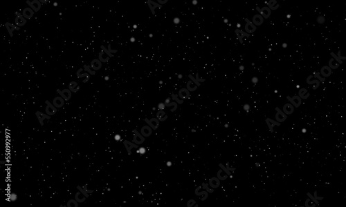 Falling snow isolated on black background 