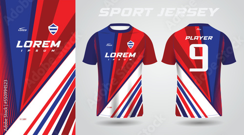 blue red shirt sport jersey design