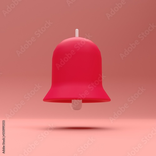 3d rendering of bell illustration with red and white color scheme