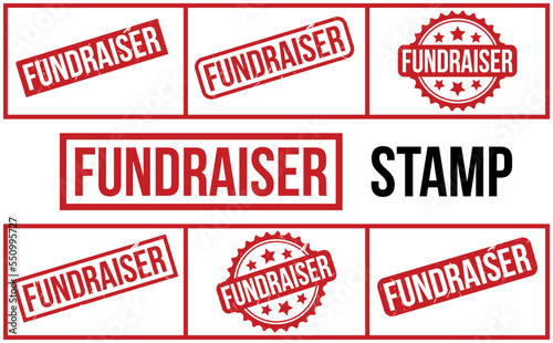 Fundraiser Rubber Stamp set Vector