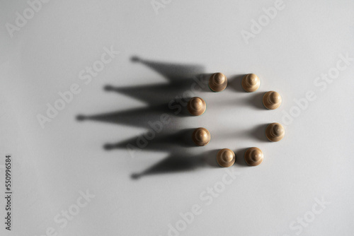 Wallpaper Mural abstract concept, chess pawns make a shadow of queen or king crown Torontodigital.ca