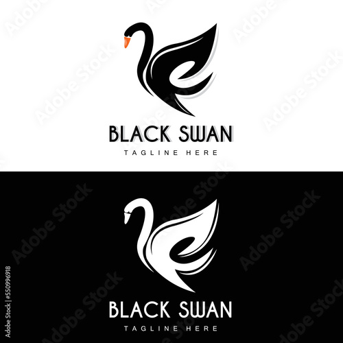 Swan Logo  Bird Animal Design  Duck Logo  Product Brand Label Vector