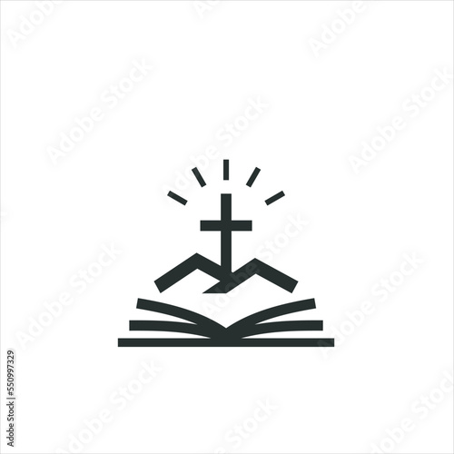 Church vector Logo design with Line art  Drawing style