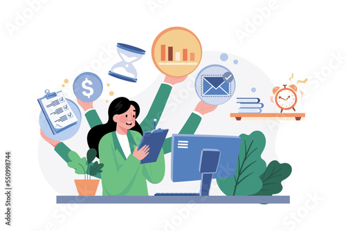 Business woman with High Productivity