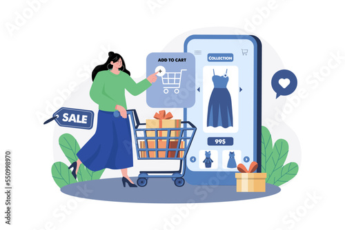 Add To Cart Illustration concept