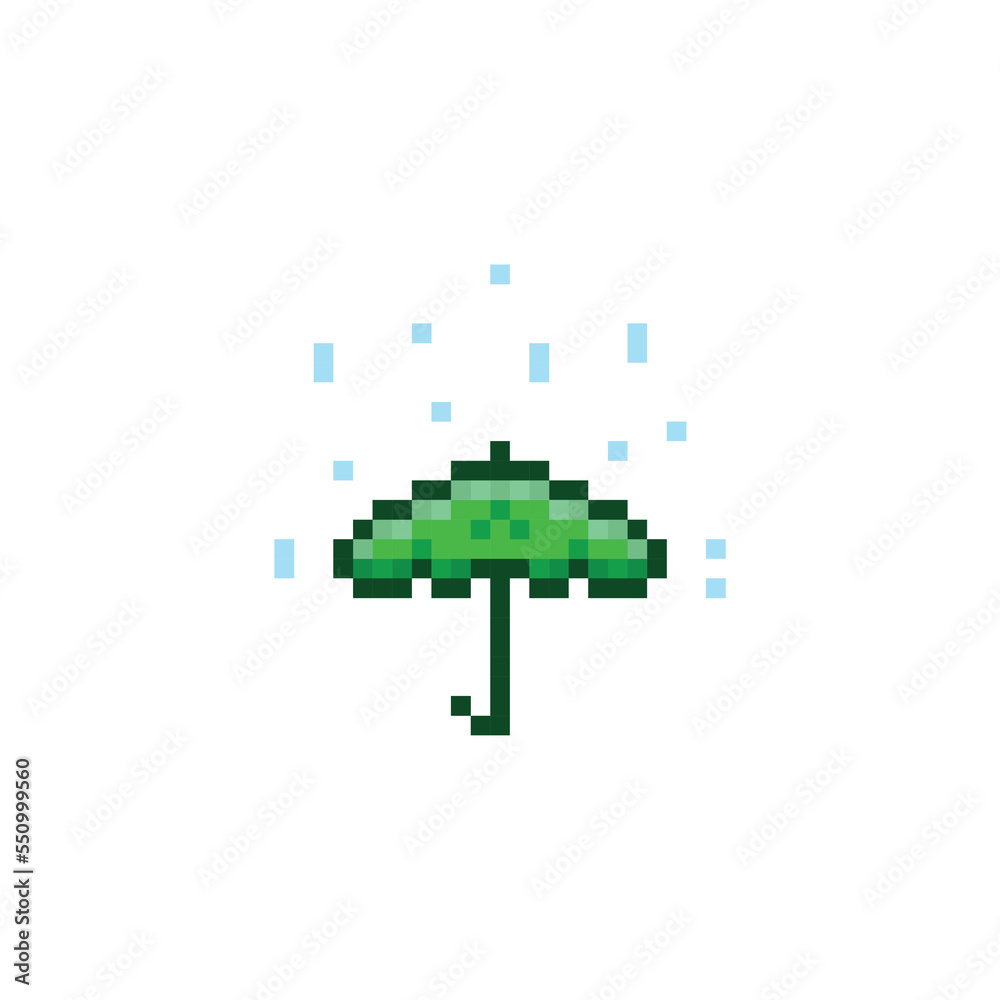 Obraz premium Green umbrella, pixel art object