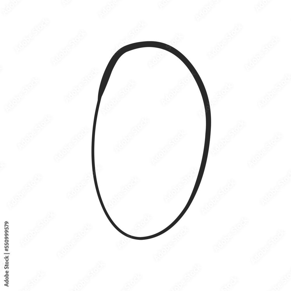 Handdrawn oval doodle scribble Handdrawn oval doodle scribble